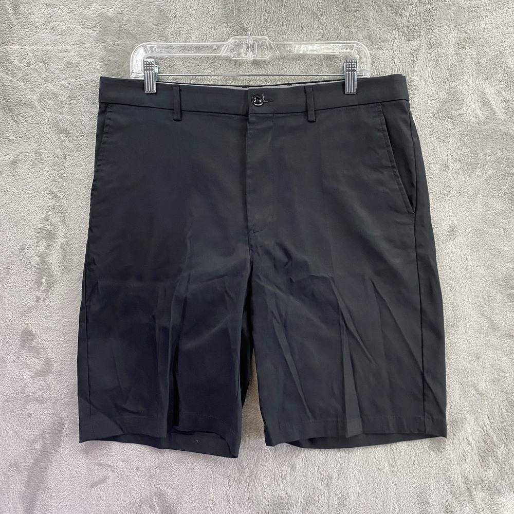 Greg Norman Black Golf Shorts Men's 34 Classic Fit Performance 9" Inseam